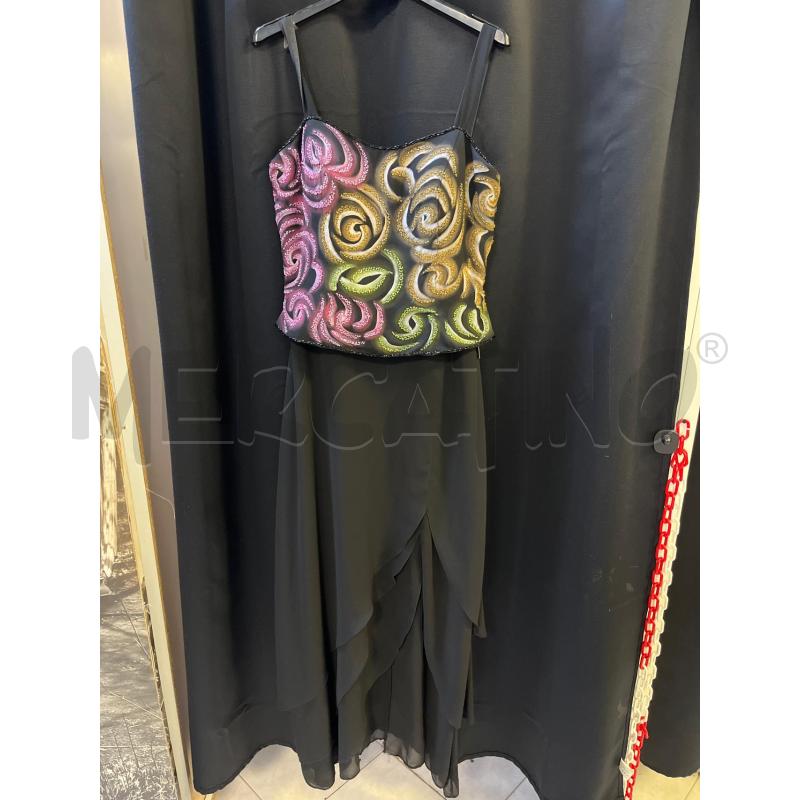 VESTITO DONNA NERO SOPRA PETTO PAILL. FANT VIOLA VERDE GIALLO | Mercatino dell'Usato Ciampino 1