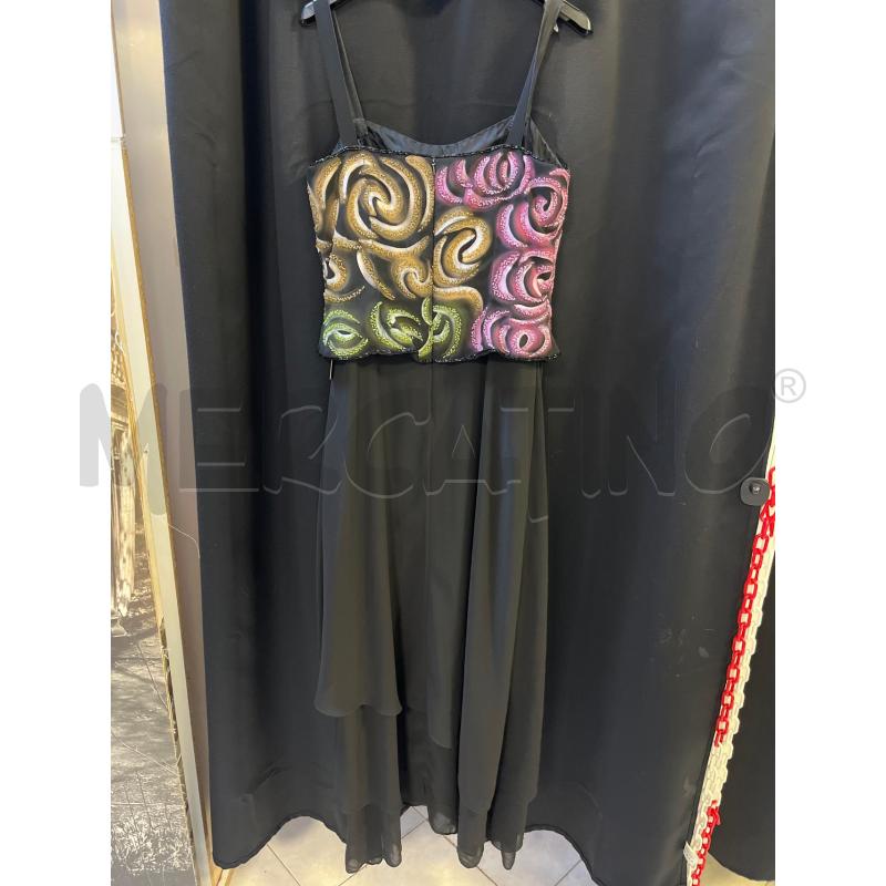 VESTITO DONNA NERO SOPRA PETTO PAILL. FANT VIOLA VERDE GIALLO | Mercatino dell'Usato Ciampino 3