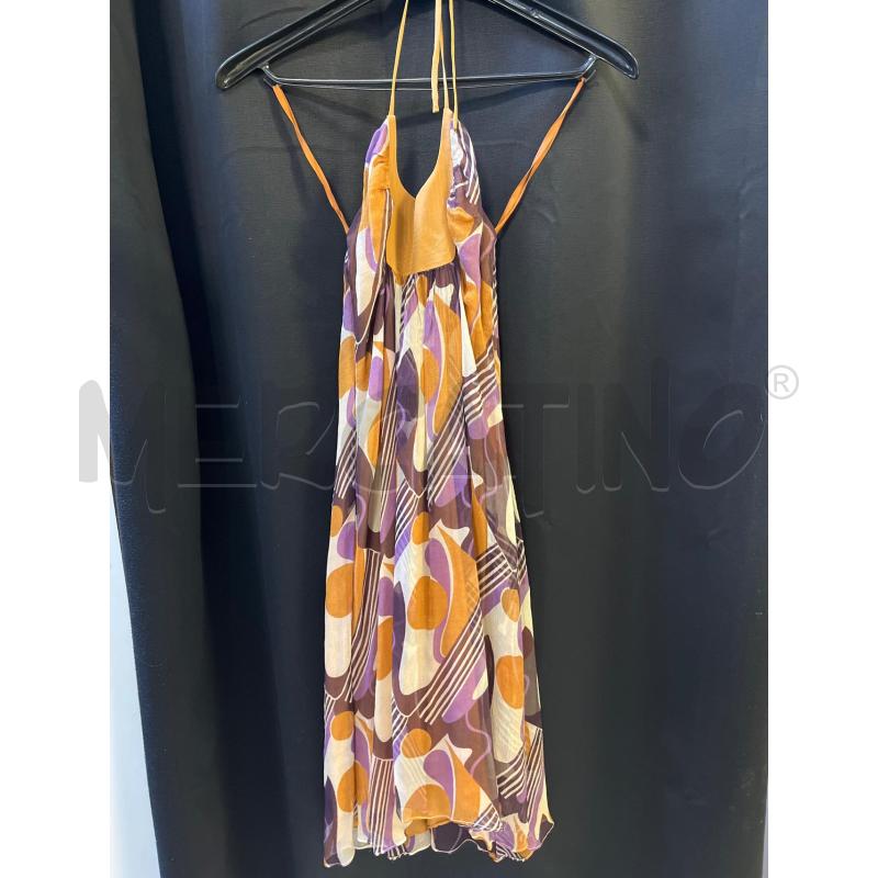 VESTITO DONNA OLGA KAPUSTINA MARRONE E LILLA FANTASIA | Mercatino dell'Usato Ciampino 1