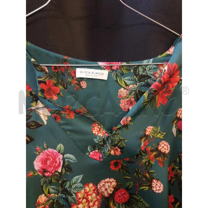 VESTITO DONNA OLIVIA BLANCO VERDE FIORI  | Mercatino dell'Usato Ciampino 2