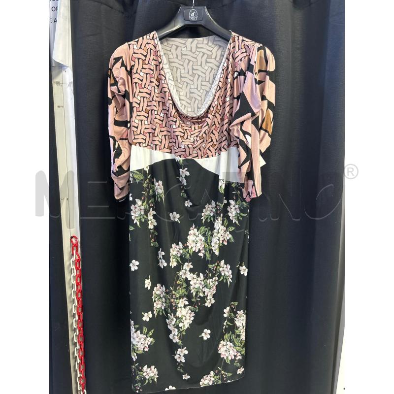 VESTITO DONNA PAOLO DI LANDRO ROSA E NERO FANTASIA | Mercatino dell'Usato Ciampino 1