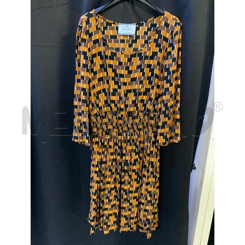 VESTITO DONNA PRADA FANTASIA NERA GIALLA MARR | Mercatino dell'Usato Ciampino 1