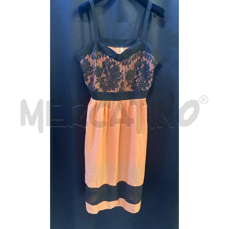 VESTITO DONNA ROSEGAL ARANCIO PIZZO NERO NUOVO | Mercatino dell'Usato Ciampino 1
