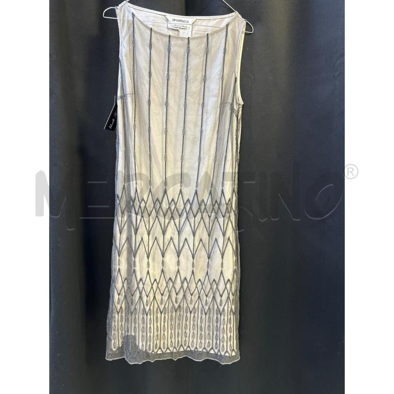 VESTITO DONNA SPORTMAX GRIGIO SOPRA RETE RICAMO SCURA | Mercatino dell'Usato Ciampino 1
