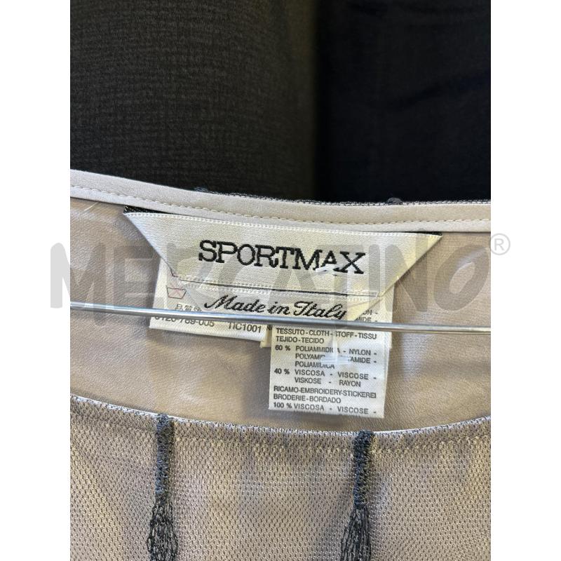 VESTITO DONNA SPORTMAX GRIGIO SOPRA RETE RICAMO SCURA | Mercatino dell'Usato Ciampino 2