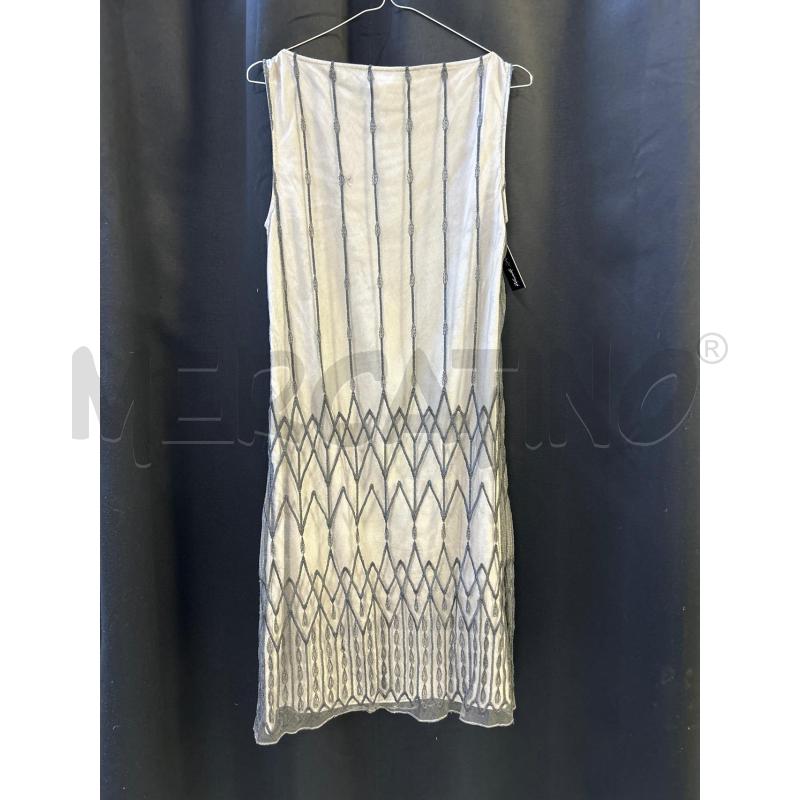 VESTITO DONNA SPORTMAX GRIGIO SOPRA RETE RICAMO SCURA | Mercatino dell'Usato Ciampino 3