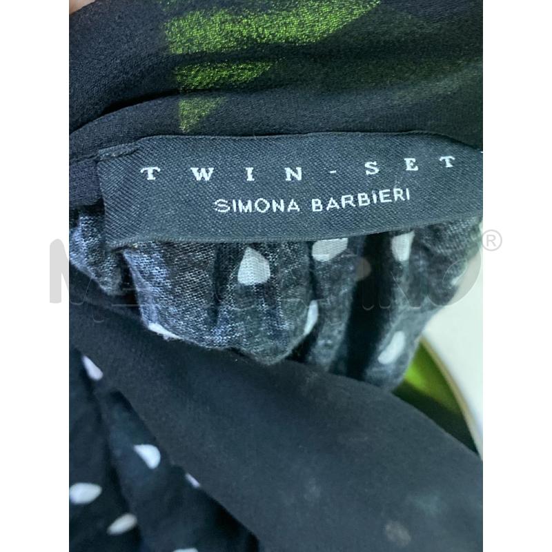VESTITO DONNA TWINSET MISTO SETA NERO POIS BIANCHI PIZZO | Mercatino dell'Usato Ciampino 3