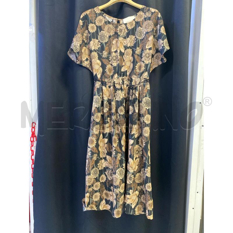 VESTITO DONNA WU'SIDE NERO FIORI MARRONI | Mercatino dell'Usato Ciampino 1