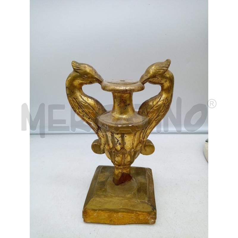 ANFORA LEGNO DORATO DUE AQUILE | Mercatino dell'Usato Roma porta maggiore 1