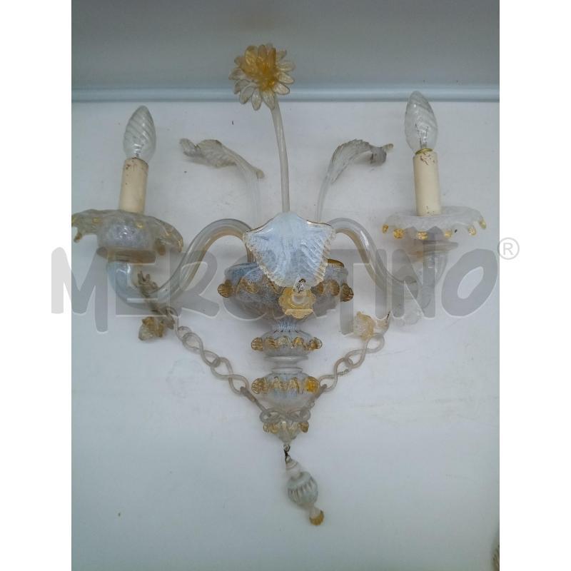 APPLIQUE 2L MURANO VETRO LATTIMO  | Mercatino dell'Usato Roma porta maggiore 1