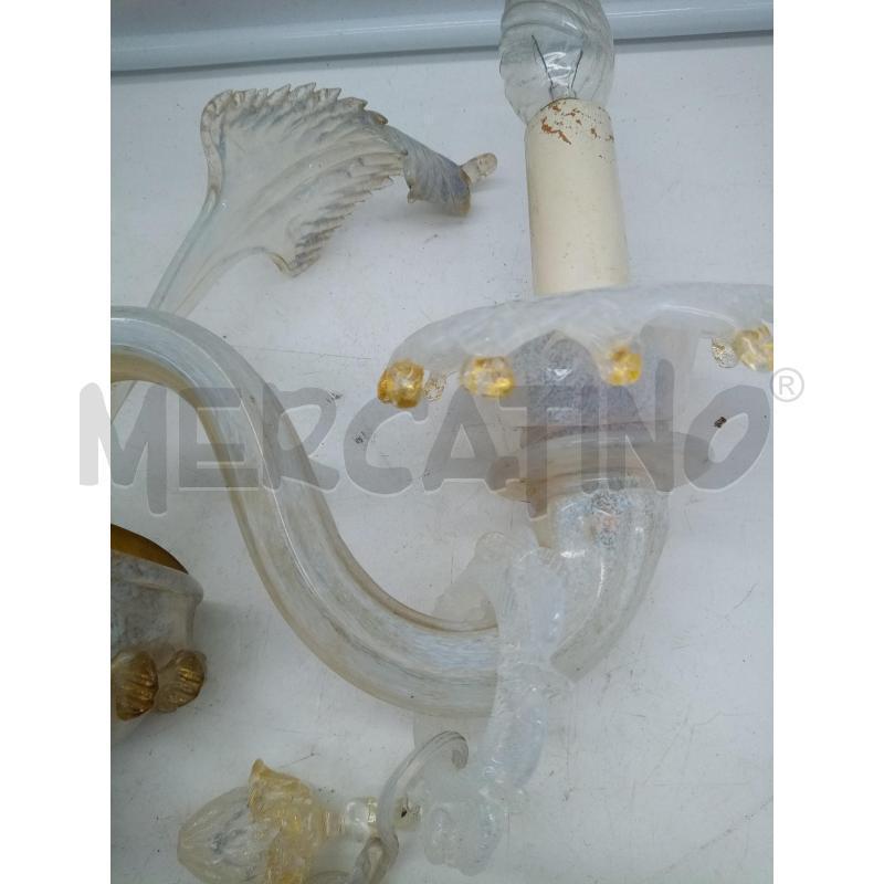 APPLIQUE 2L MURANO VETRO LATTIMO  | Mercatino dell'Usato Roma porta maggiore 3