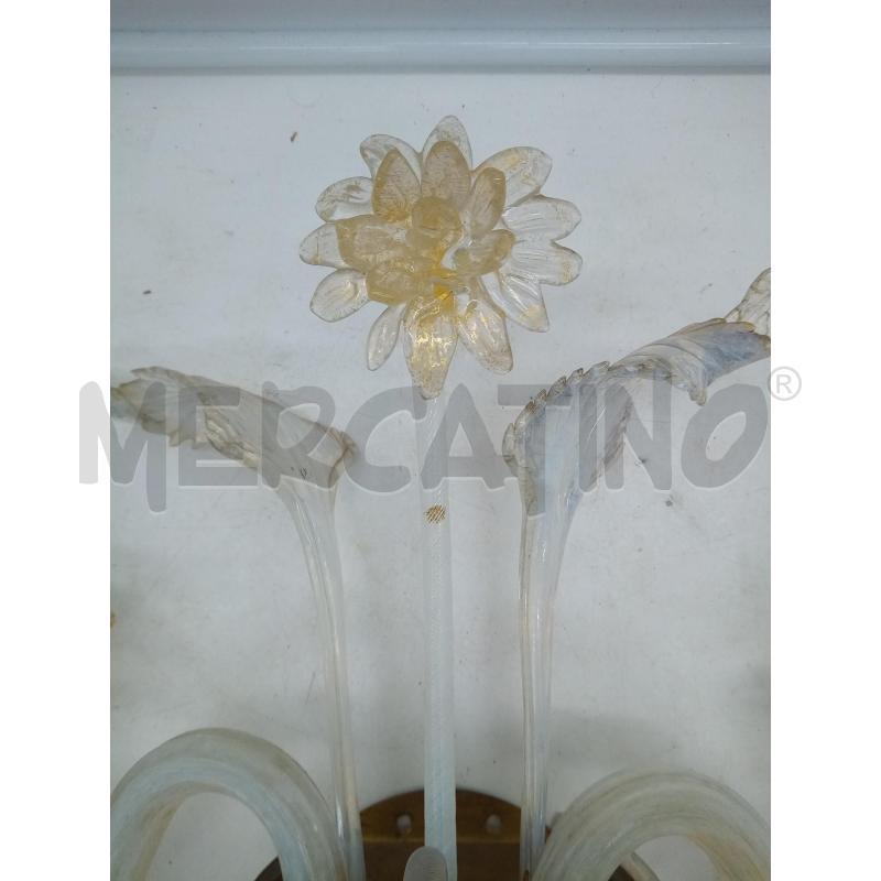 APPLIQUE 2L VETRO MURANO LATTIMO LIEVI DIFETTI  | Mercatino dell'Usato Roma porta maggiore 4