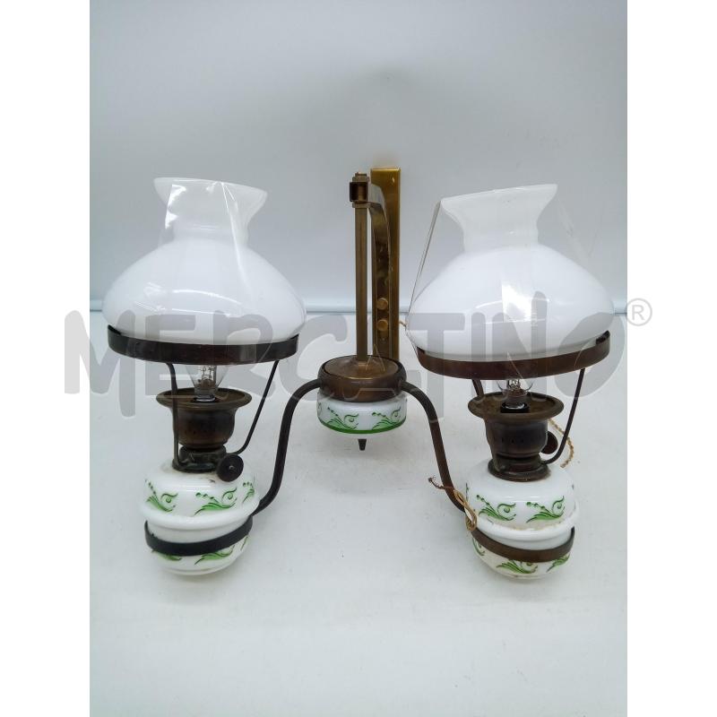 APPLIQUE 2L VETRO OPALINE DECORO VERDE  | Mercatino dell'Usato Roma porta maggiore 1