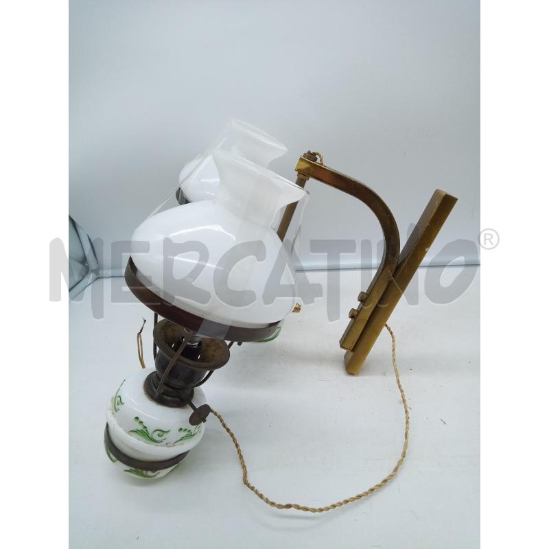 APPLIQUE 2L VETRO OPALINE DECORO VERDE  | Mercatino dell'Usato Roma porta maggiore 2