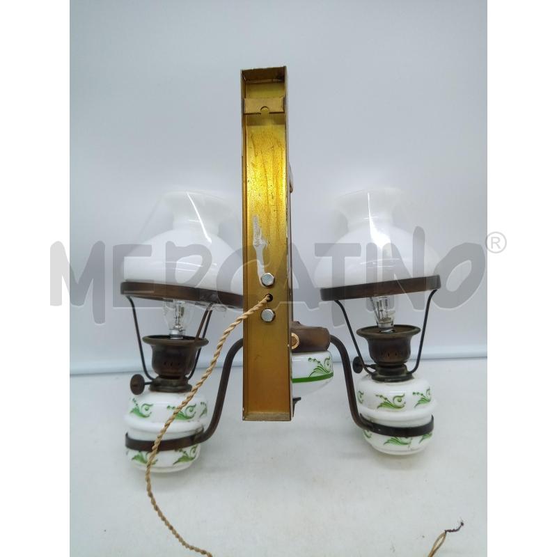APPLIQUE 2L VETRO OPALINE DECORO VERDE  | Mercatino dell'Usato Roma porta maggiore 4