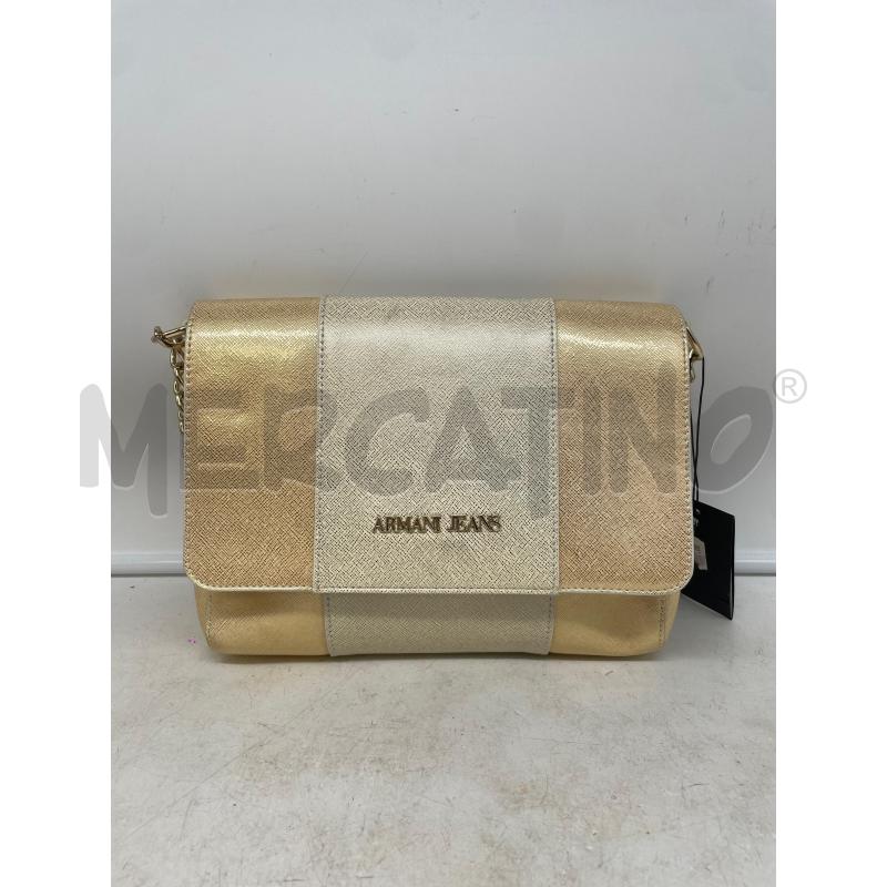 ARMANI JEANS BORSETTA DONNA GOLD PLATINO EFF METALLICO TRACOLLA CATENA GOLD | Mercatino dell'Usato Roma porta maggiore 1