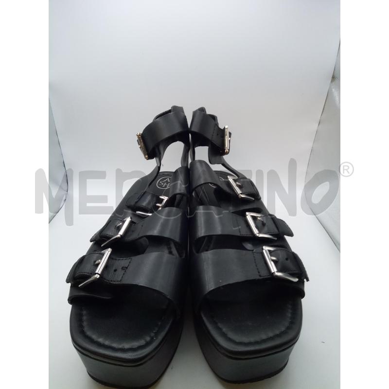 ASH DONNA NERI PELLE FIBBIE ARGENTATE 4 PLAT | Mercatino dell'Usato Roma porta maggiore 1
