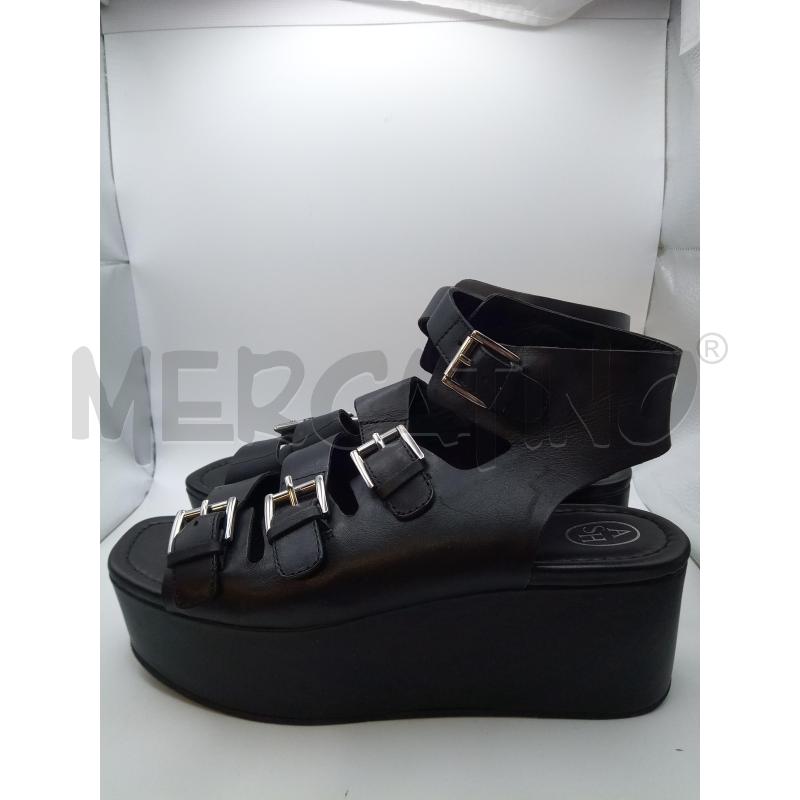 ASH DONNA NERI PELLE FIBBIE ARGENTATE 4 PLAT | Mercatino dell'Usato Roma porta maggiore 2