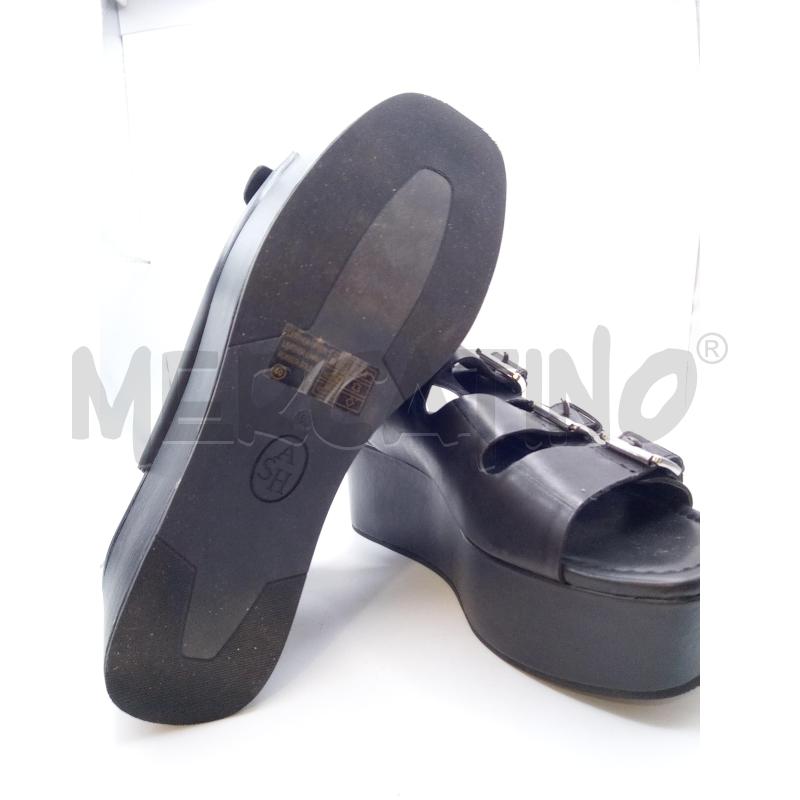 ASH DONNA NERI PELLE FIBBIE ARGENTATE 4 PLAT | Mercatino dell'Usato Roma porta maggiore 5