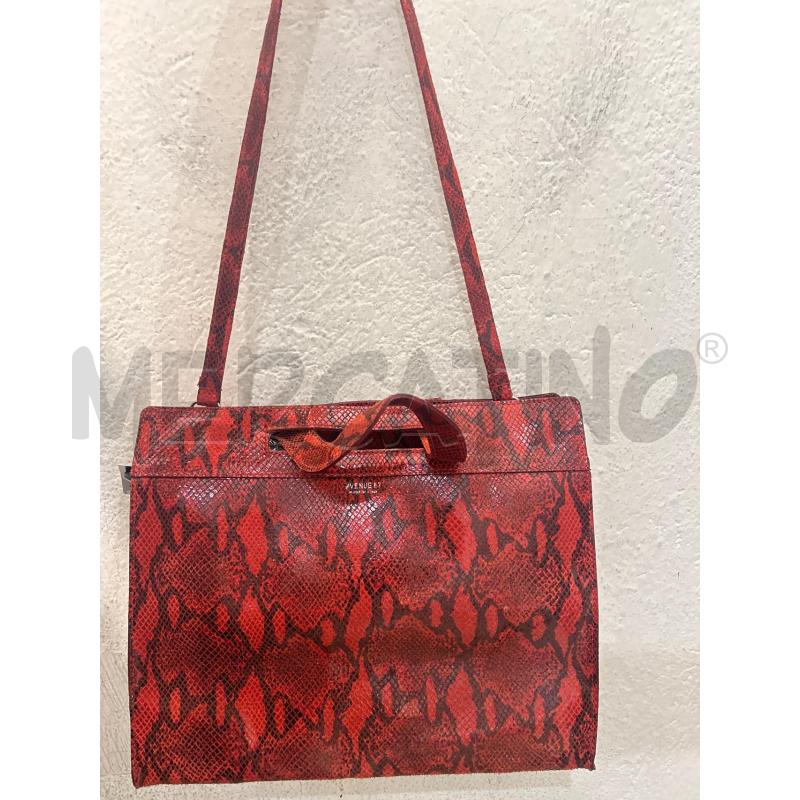 AVENUE67 BORSA ROSSA PITONATA TRACOLLA PELLE | Mercatino dell'Usato Roma porta maggiore 1