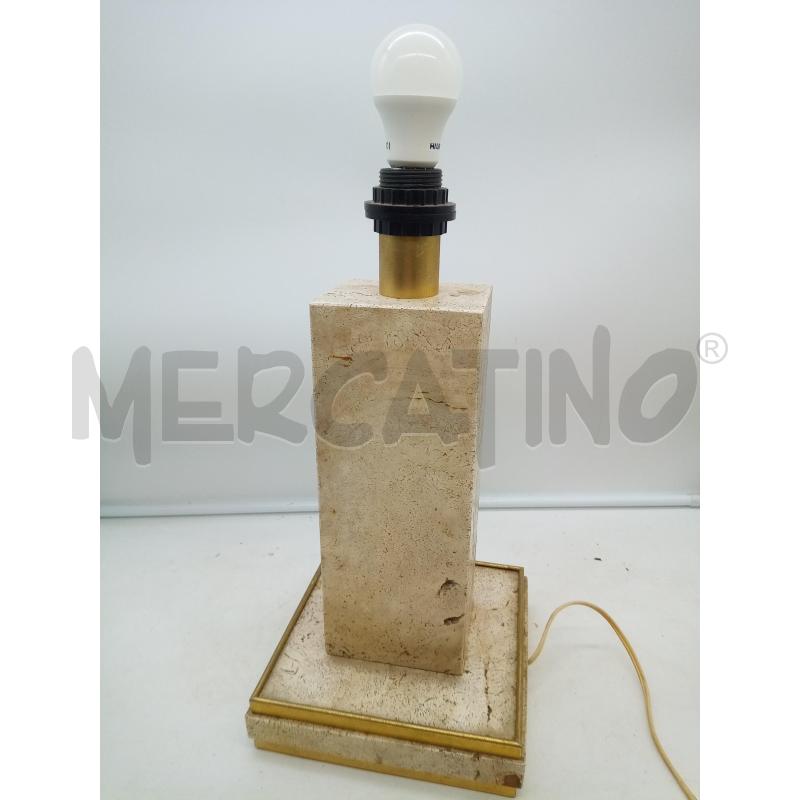 BASE LAMPADA TRAVERTINO FORMA RETT BASE QUADRATA | Mercatino dell'Usato Roma porta maggiore 1