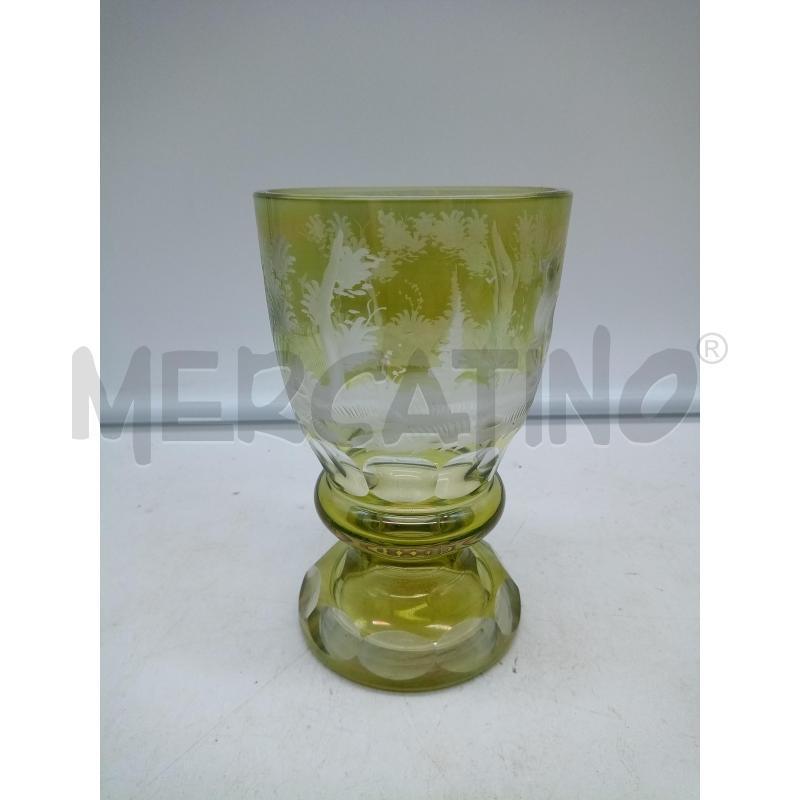 BICCHIERE CRISTALLO GIALLO MOLATO BIDERMEIER CERVO | Mercatino dell'Usato Roma porta maggiore 3