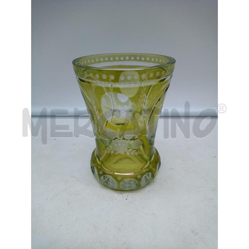 BICCHIERE CRISTALLO GIALLO MOLATO BIDERMEIER SUONATORE DAMA | Mercatino dell'Usato Roma porta maggiore 2