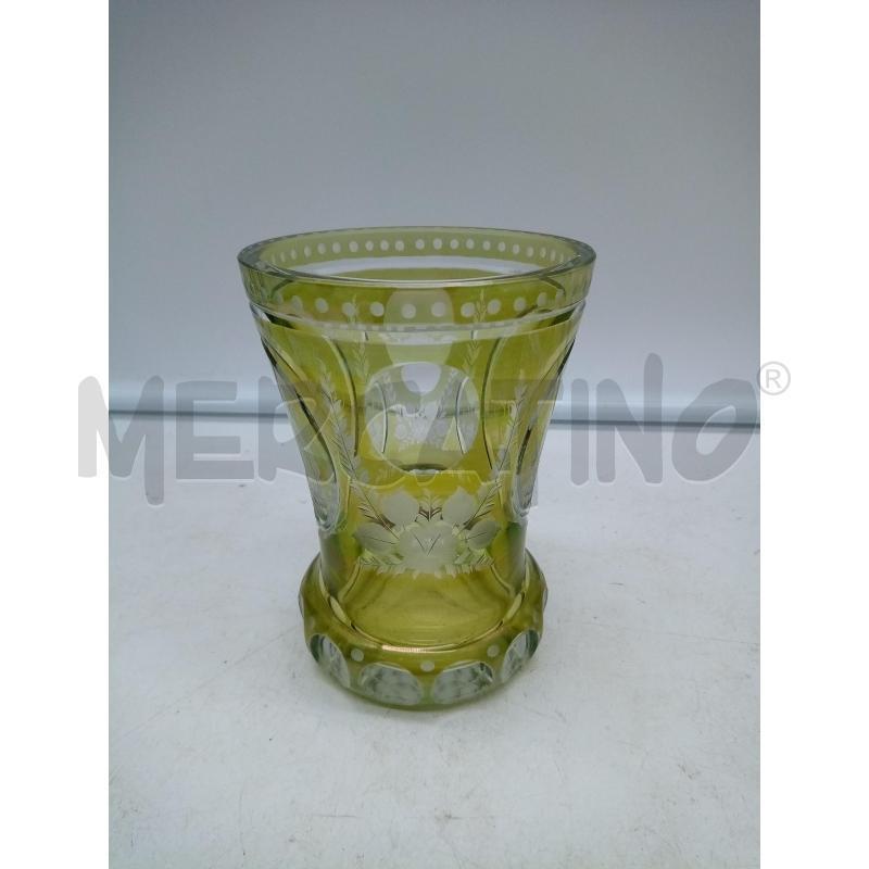 BICCHIERE CRISTALLO GIALLO MOLATO BIDERMEIER SUONATORE DAMA | Mercatino dell'Usato Roma porta maggiore 4
