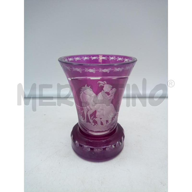BICCHIERE CRISTALLO MOLATO VIOLA BIDERMEIER AMANTI  | Mercatino dell'Usato Roma porta maggiore 1