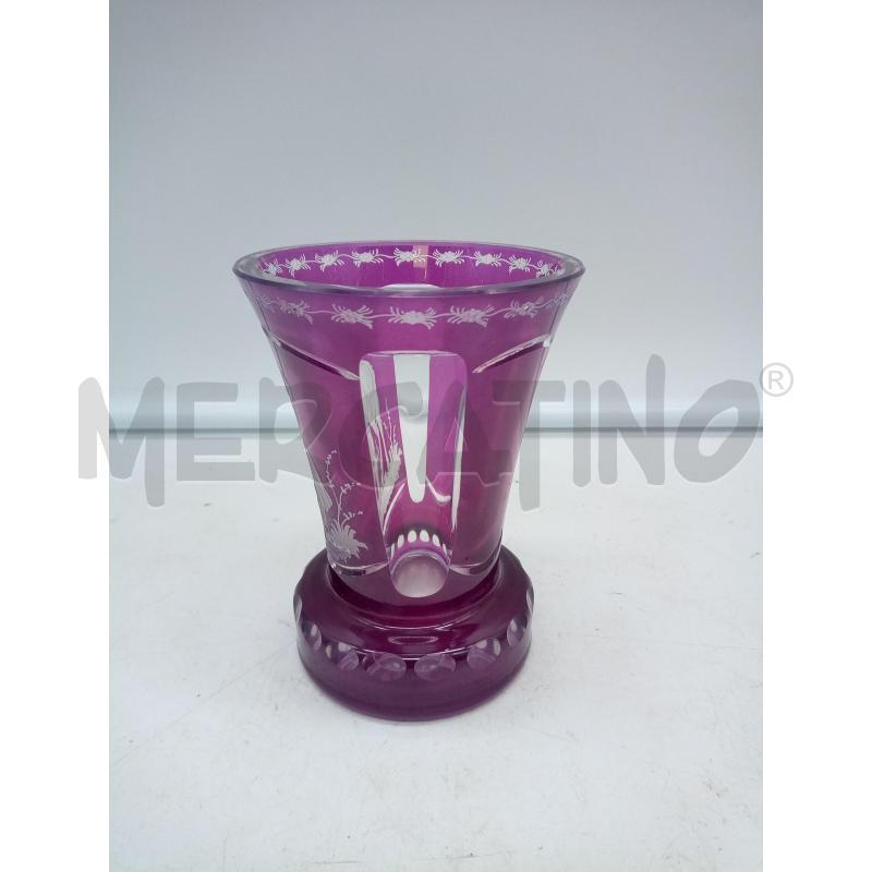 BICCHIERE CRISTALLO MOLATO VIOLA BIDERMEIER AMANTI  | Mercatino dell'Usato Roma porta maggiore 2