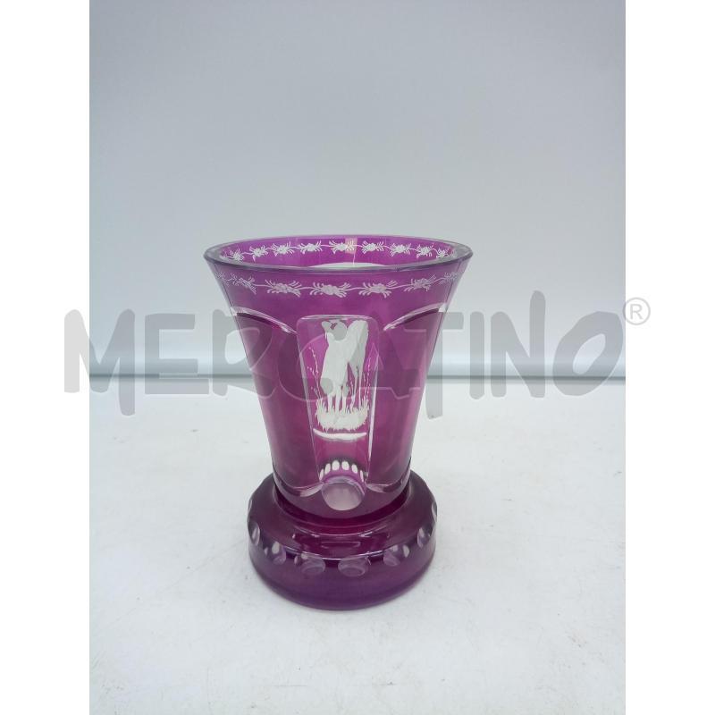 BICCHIERE CRISTALLO MOLATO VIOLA BIDERMEIER AMANTI  | Mercatino dell'Usato Roma porta maggiore 3