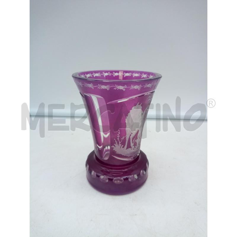 BICCHIERE CRISTALLO MOLATO VIOLA BIDERMEIER AMANTI  | Mercatino dell'Usato Roma porta maggiore 4