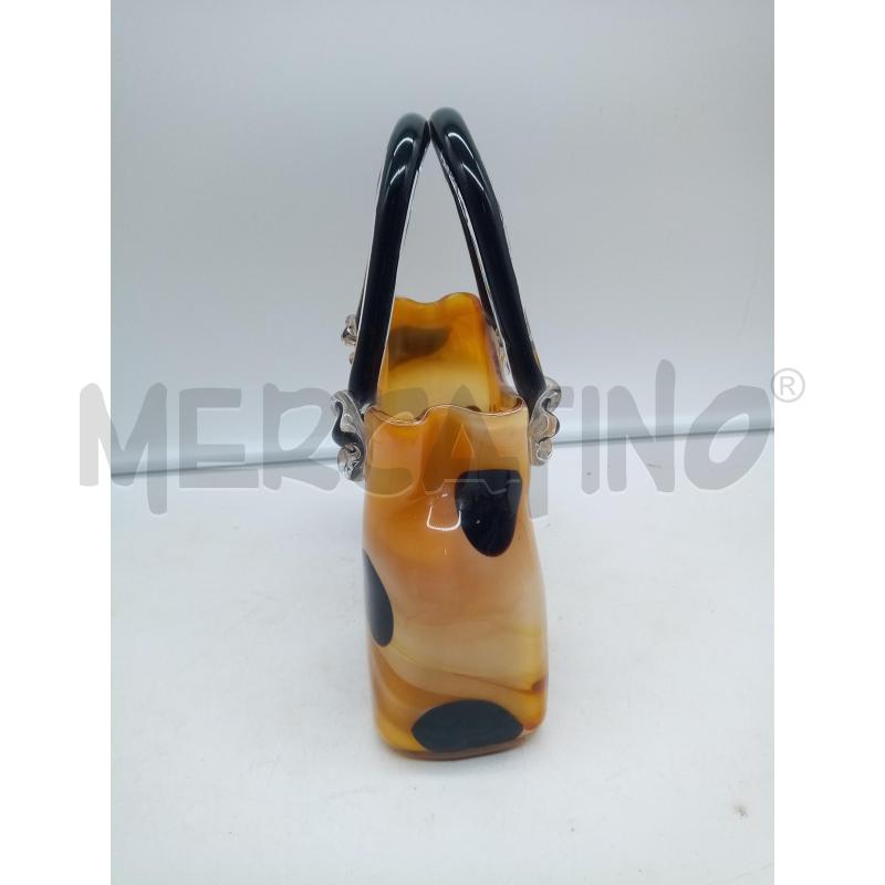 BORSETTA GRANDE VETRO MURANO MACULATA | Mercatino dell'Usato Roma porta maggiore 2