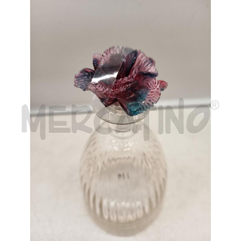 BOTTIGLIA VETRO MURANO TAPPO FIORI  | Mercatino dell'Usato Roma porta maggiore 2