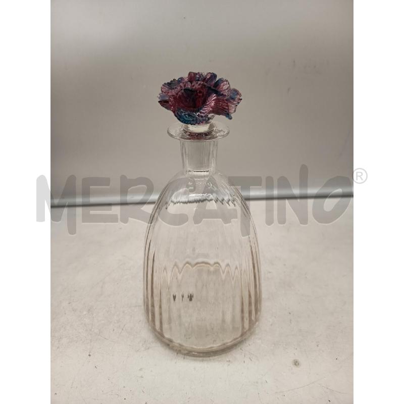 BOTTIGLIA VETRO MURANO TAPPO FIORI  | Mercatino dell'Usato Roma porta maggiore 5