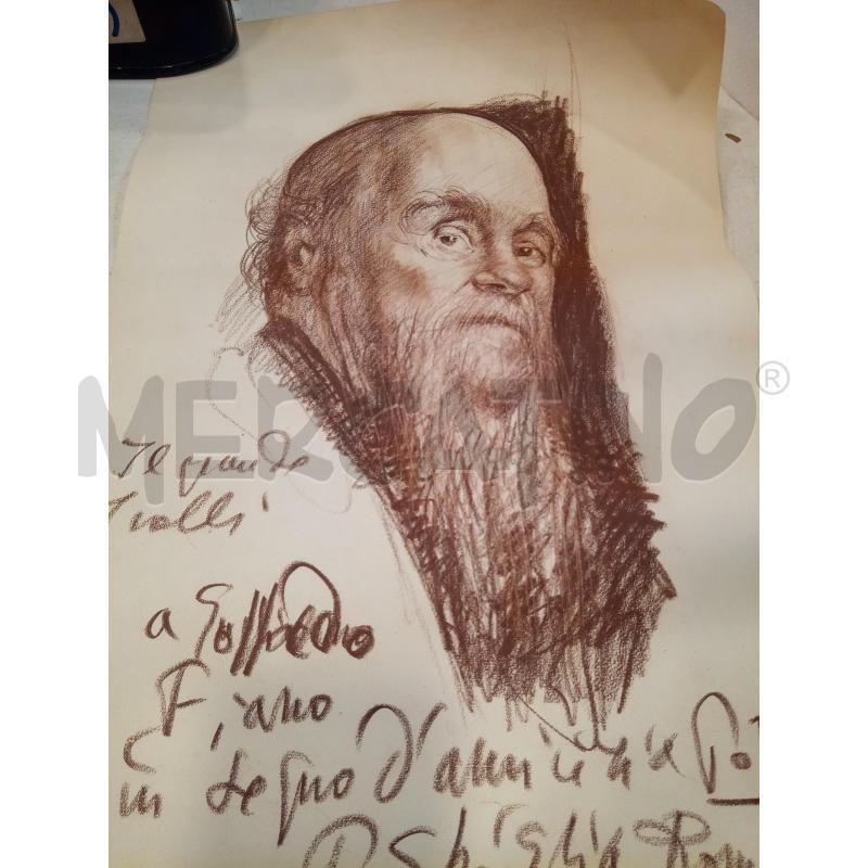 BOZZETTO PAULO GHIGLIA VOLTO UOMO BARBUTO  | Mercatino dell'Usato Roma porta maggiore 5