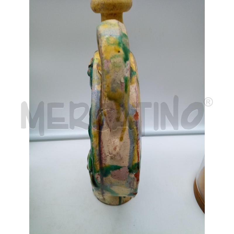 BROCCA CERAMICA CONDURSO FORMA TONDA SCHIZZI VERDI RILIEVI FIORI  | Mercatino dell'Usato Roma porta maggiore 3
