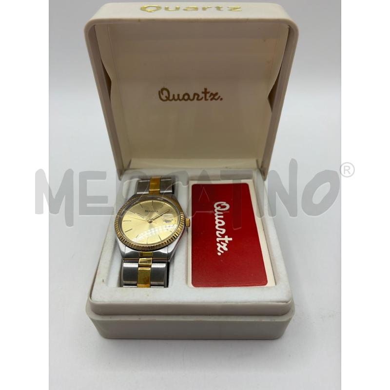 BULOVA QUARTZ OROLOGIOQUADRANTE DORATO CINTURINO ACCIAIO E DORATO | Mercatino dell'Usato Roma porta maggiore 1