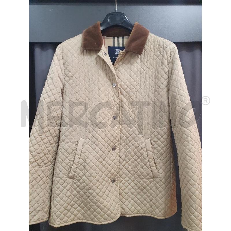BURBERRY GIACCA DONNA BEIGE TRAP COLLETTO MARRONE VELLUTO | Mercatino dell'Usato Roma porta maggiore 1