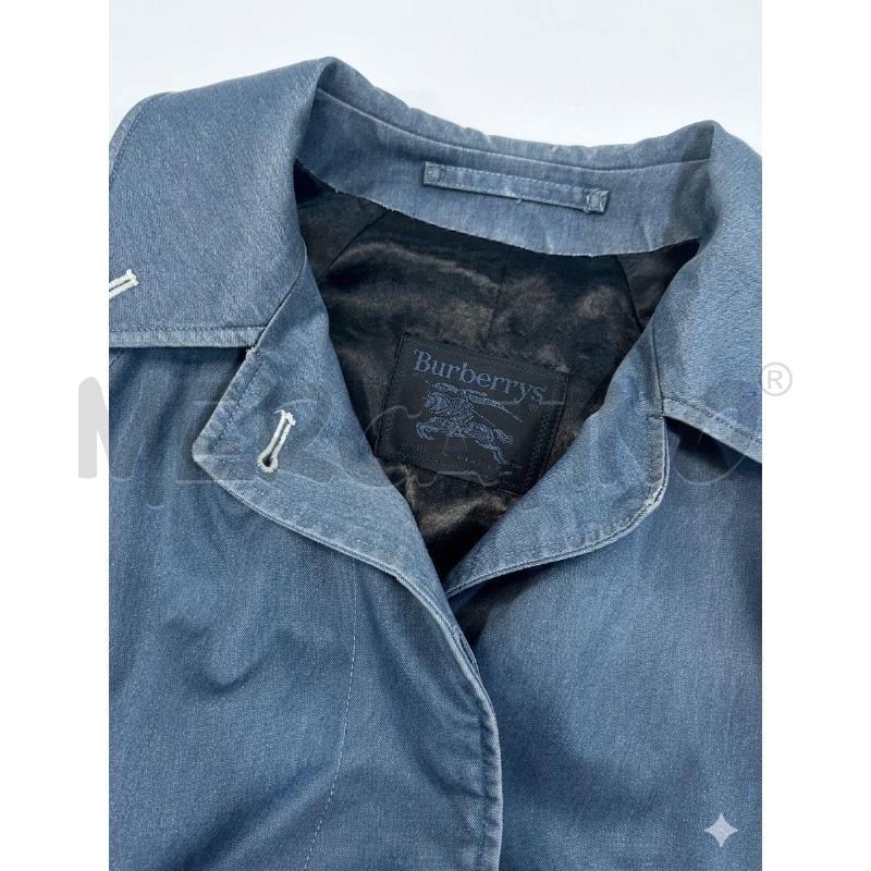 BURBERRY TRENCH EFFETTO DENIM INTERNO BLU 5 BOTTONI  | Mercatino dell'Usato Roma porta maggiore 3