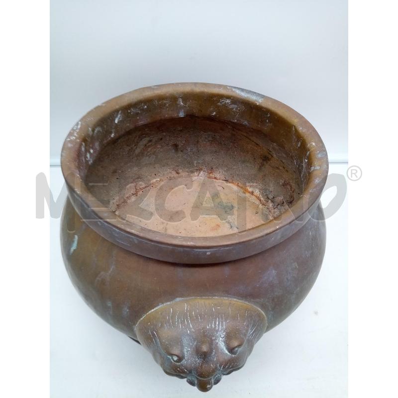 CACHEPOT RAME DORATO DUE MASCHERONI LEONI | Mercatino dell'Usato Roma porta maggiore 4