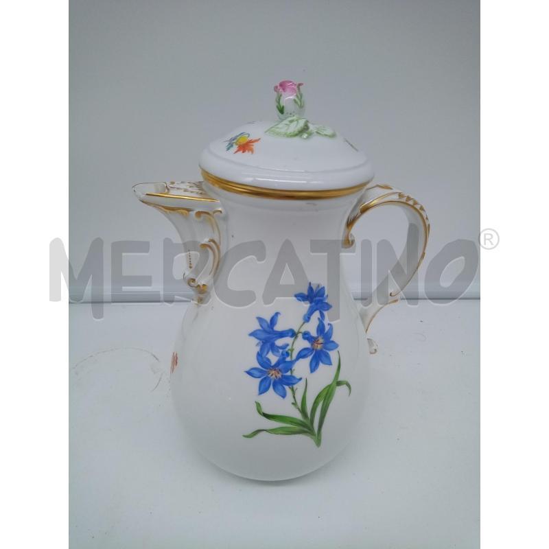 CAFFETTIERA PORC MEISSEN FIORI DIPINTI PRESA BOCCIOLO LIEVE DIFETTO | Mercatino dell'Usato Roma porta maggiore 3
