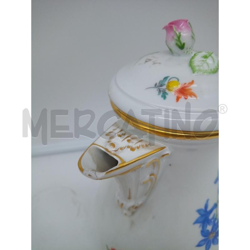 CAFFETTIERA PORC MEISSEN FIORI DIPINTI PRESA BOCCIOLO LIEVE DIFETTO | Mercatino dell'Usato Roma porta maggiore 4