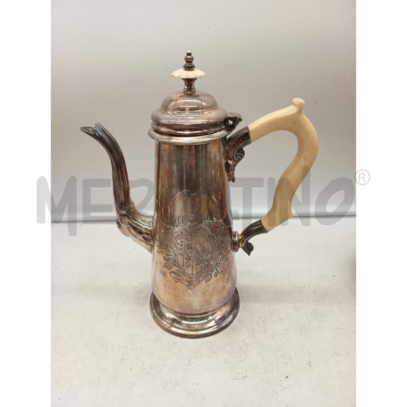 CAFFETTIERA SILVER PLATED CESELLATA MANICO BIANCO | Mercatino dell'Usato Roma porta maggiore 1
