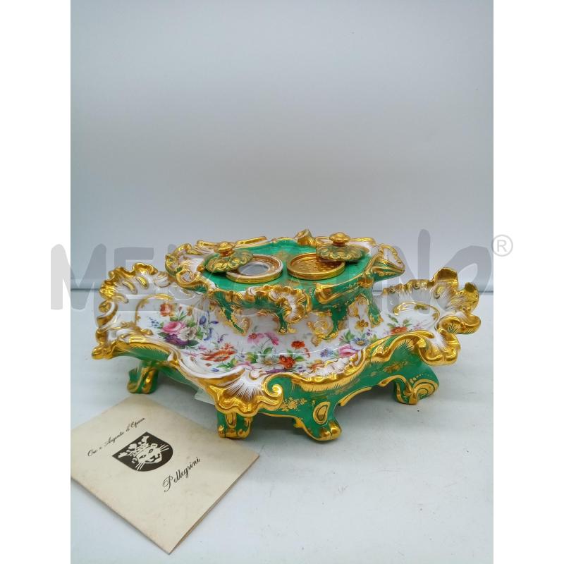 CALAMAIO PORC GERMANIA FONDO VERDE FIORI DIPINTI 1870 | Mercatino dell'Usato Roma porta maggiore 1