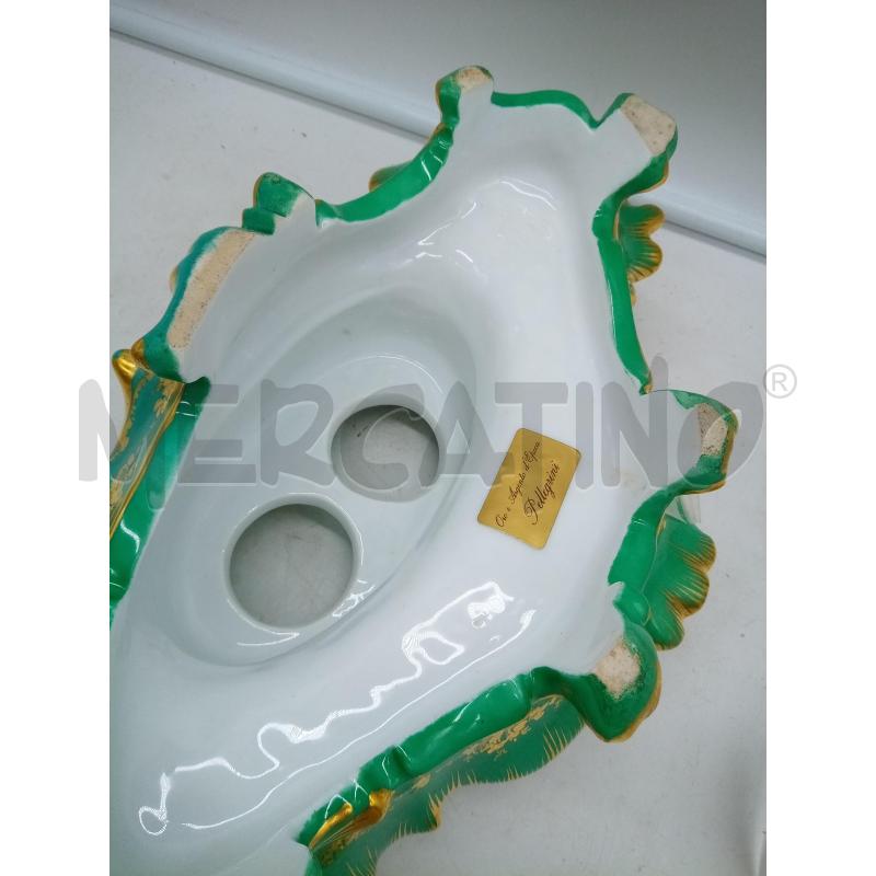CALAMAIO PORC GERMANIA FONDO VERDE FIORI DIPINTI 1870 | Mercatino dell'Usato Roma porta maggiore 5