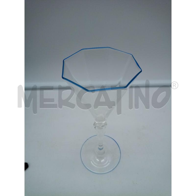 CALICE VETRO SOFFIATO OTTAGONALE MURANO B AZZURRO | Mercatino dell'Usato Roma porta maggiore 4