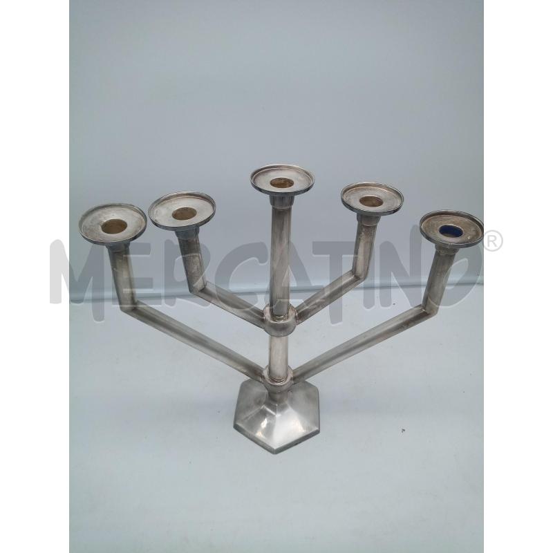 CANDELABRO METALLO NICHELATO 5 FIAMME  | Mercatino dell'Usato Roma porta maggiore 2