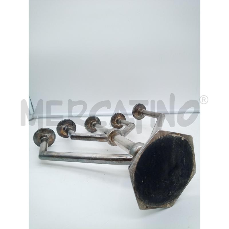 CANDELABRO METALLO NICHELATO 5 FIAMME  | Mercatino dell'Usato Roma porta maggiore 5