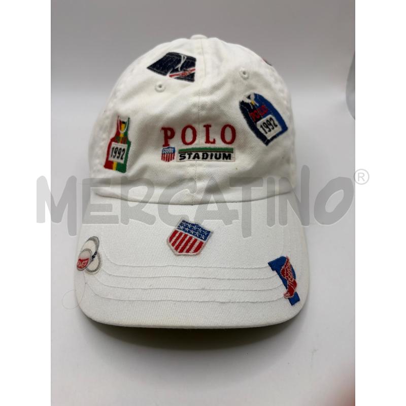 CAPPELLO POLO BIANCO STADIUM VISIERA VERDE | Mercatino dell'Usato Roma porta maggiore 1